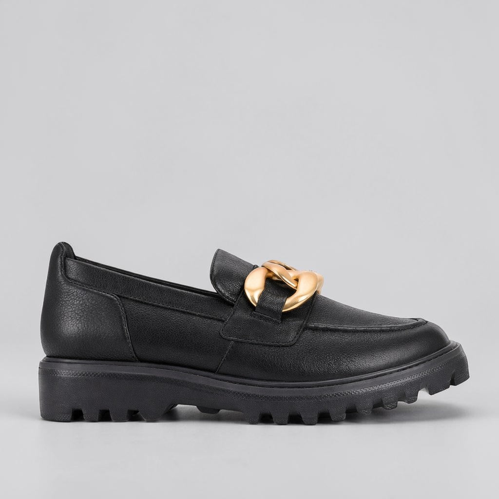HUSH PUPPIES BROOKLYN BLACK GOLD - Women Loafers - Collective Shoes 