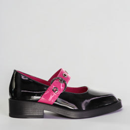 BRESLEY POLAVA BLK/HOTPINK PAT - Women Mary Jane - Collective Shoes 