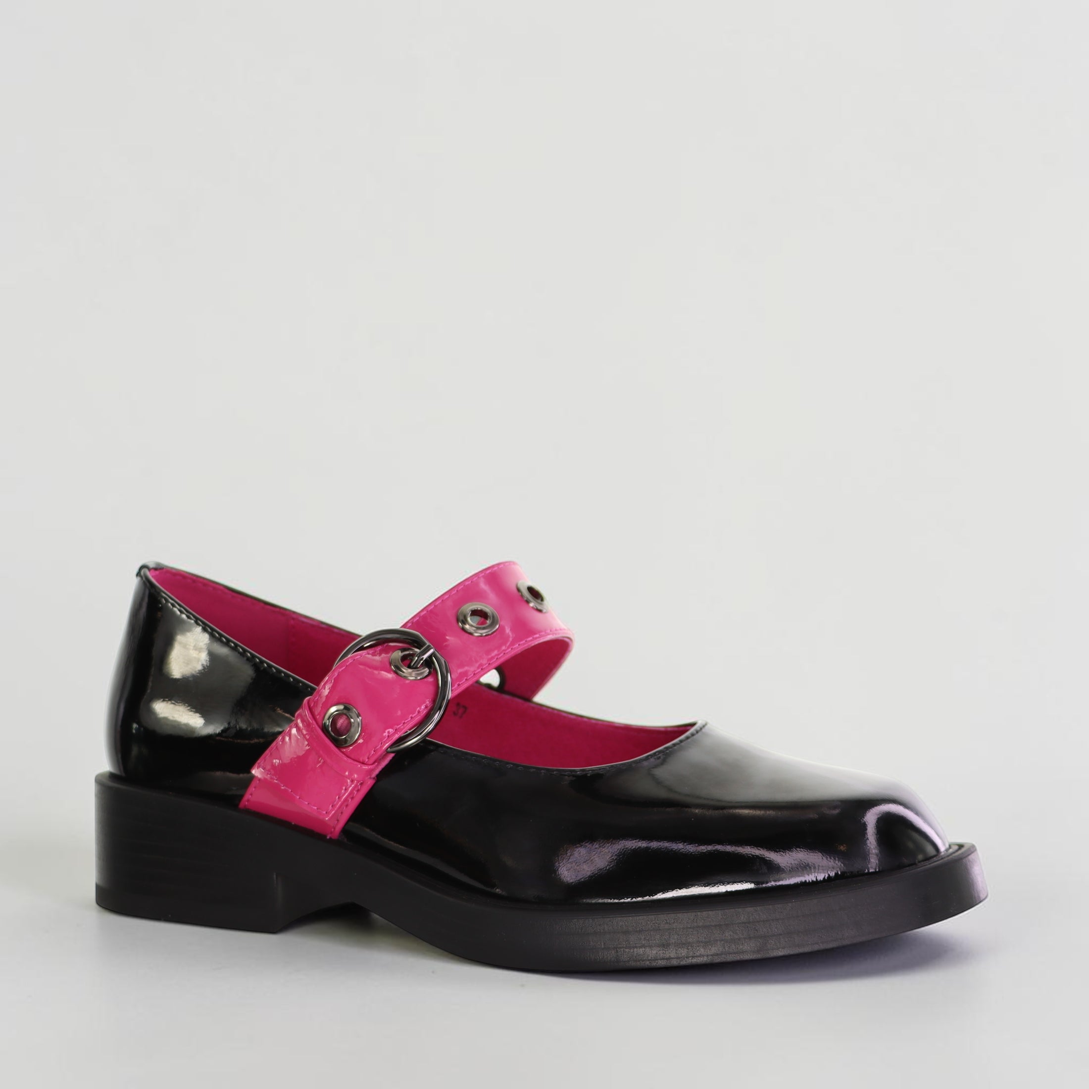 BRESLEY POLAVA BLK/HOTPINK PAT - Women Mary Jane - Collective Shoes 