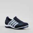 Load image into Gallery viewer, CC RESORTS JADA Navy and Baby Blue casuals, stylish and comfortable footwear for everyday wear, shown in an outdoor setting.

