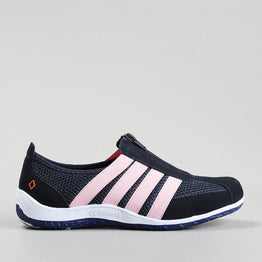 CC RESORTS JADA casuals in navy and baby pink, featuring a stylish side design, perfect for relaxed summer wear.