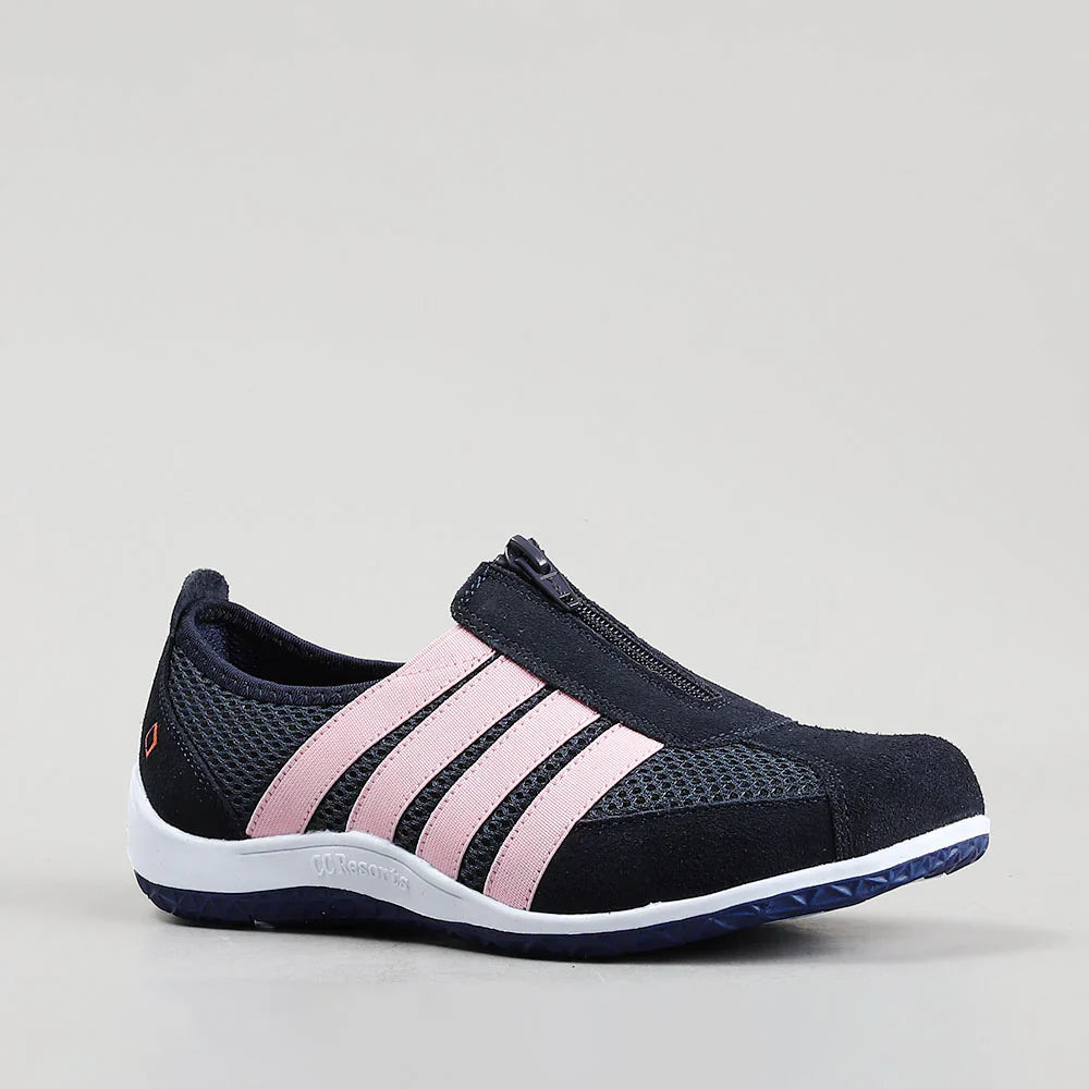 CC Resorts Jada navy and baby pink casuals showing a stylish, comfortable shoe with navy and pink accents.