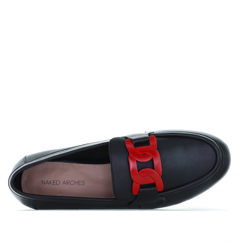 NAKED ARCHES JAP BLACK RED - Women Loafers - Collective Shoes 