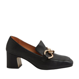 DJANGO & JULIETTE KEEFE BLACK LEATHER - Women Heels - Collective Shoes 