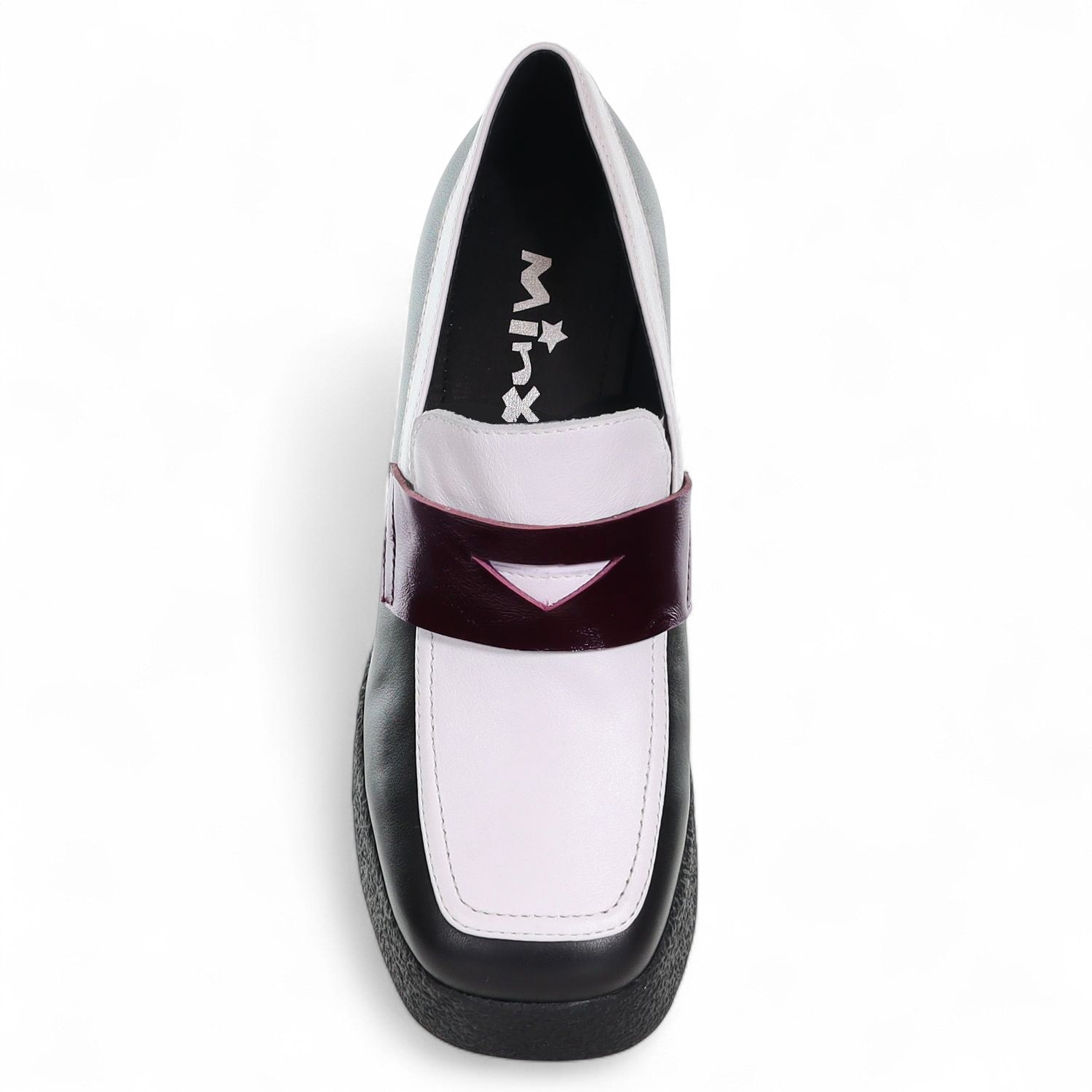 MINX KENDRA BLACK WHITE / BORDO - Women Heels - Collective Shoes 