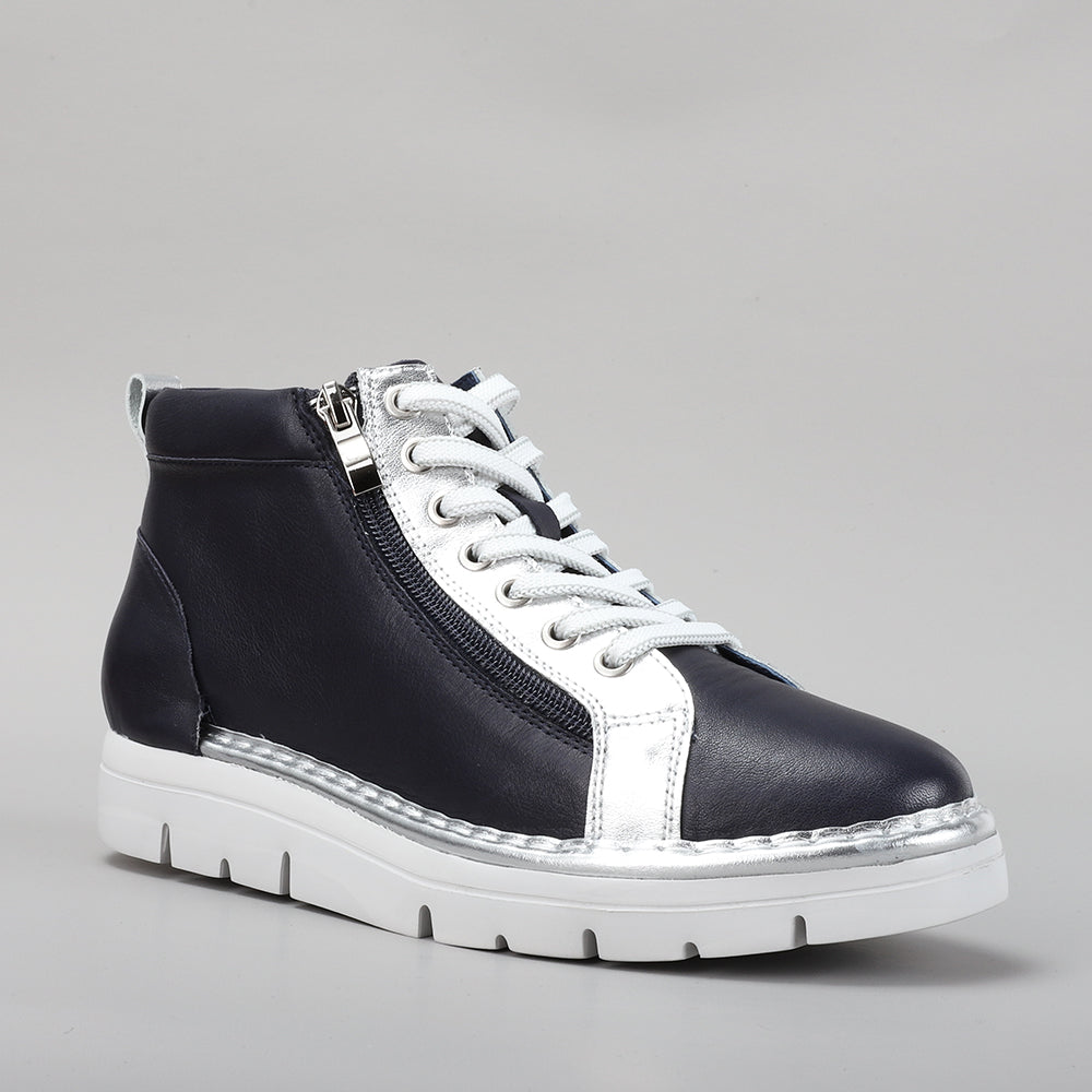 LESANSA BOBBY NAVY SILVER - Women Boots - Collective Shoes 