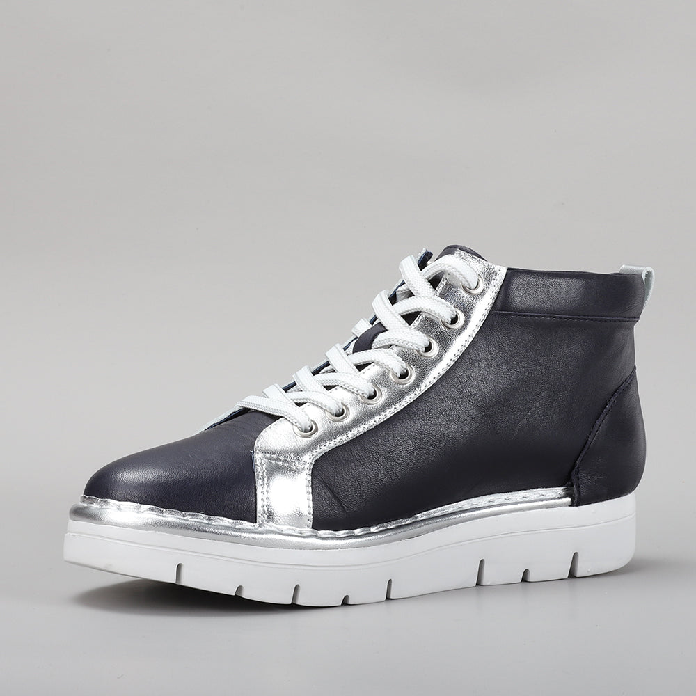 LESANSA BOBBY NAVY SILVER - Women Boots - Collective Shoes 