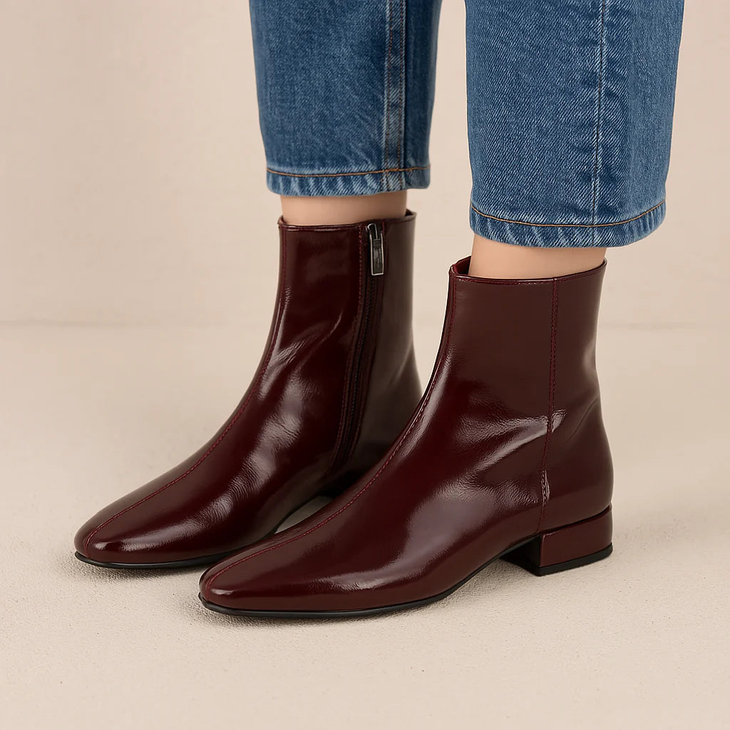 LE SANSA SASHA MERLOT PATENT - Women Boots - Collective Shoes 