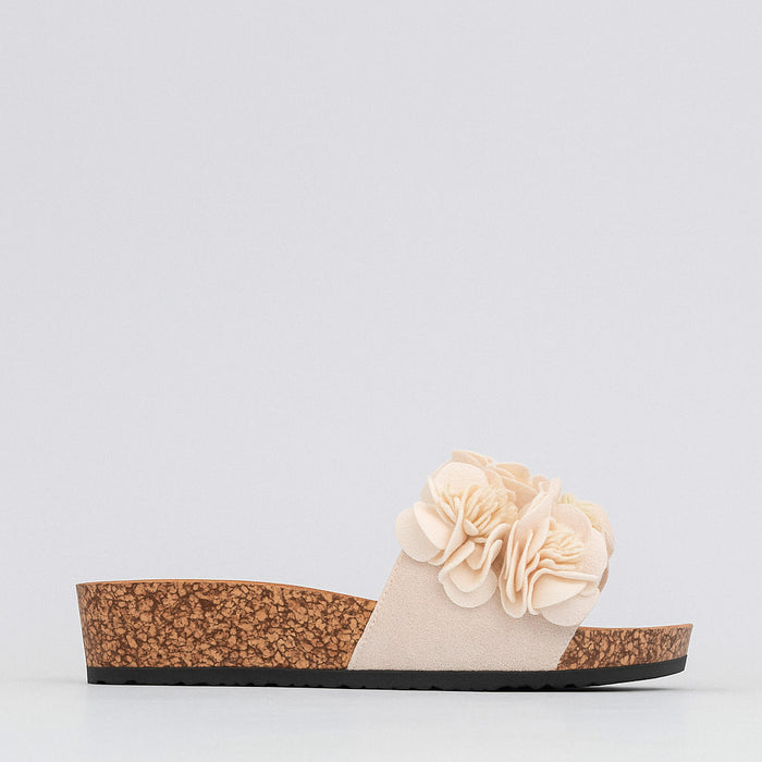 LOS CABOS CORSAGE NATURAL - Women Slides - Collective Shoes 