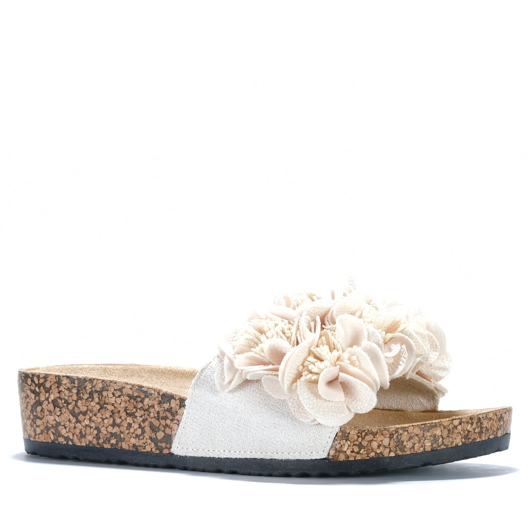 LOS CABOS CORSAGE NATURAL - Women Slides - Collective Shoes 