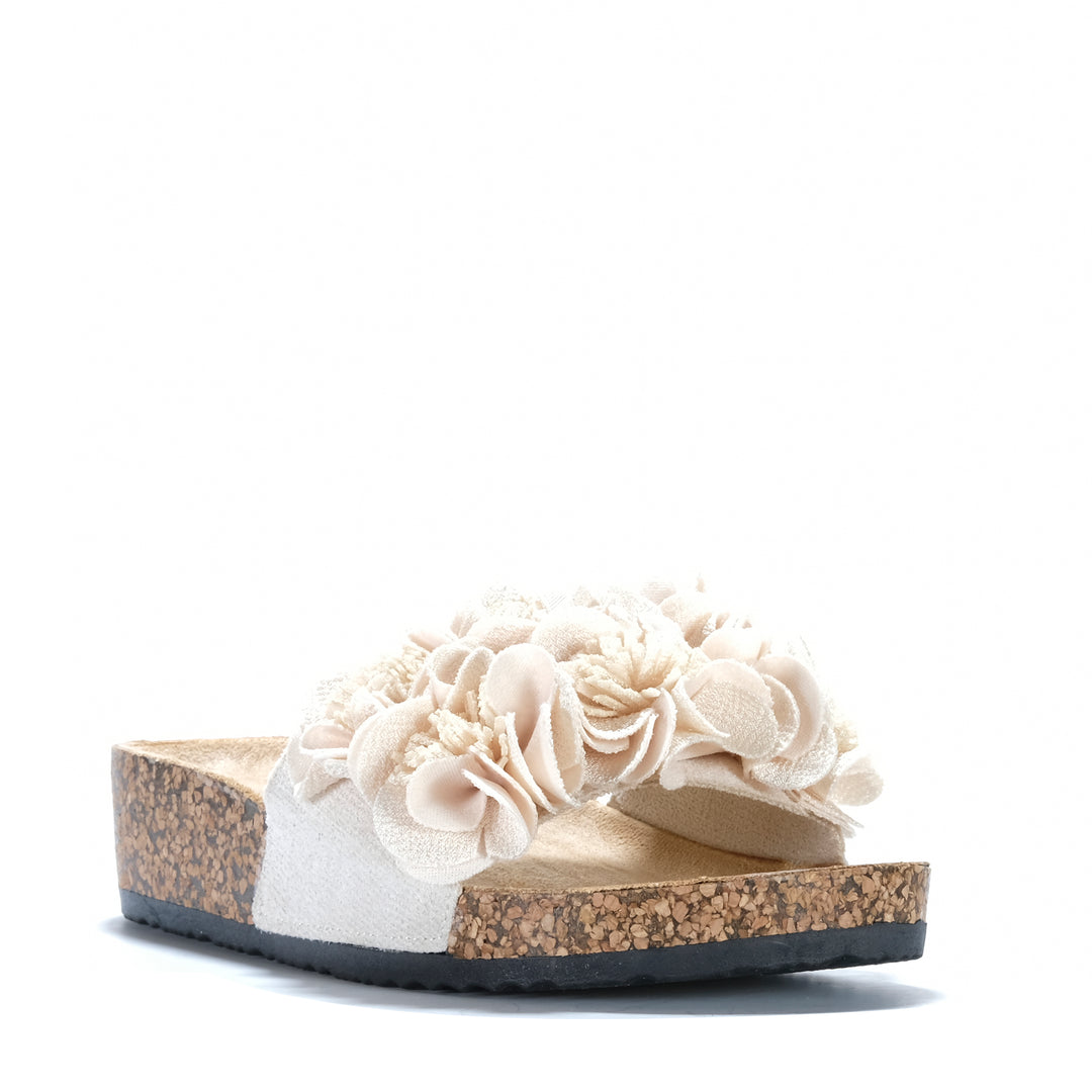 LOS CABOS CORSAGE NATURAL - Women Slides - Collective Shoes 