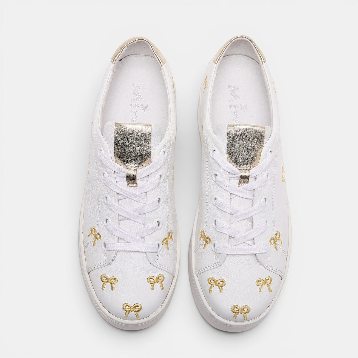 MINX LOVE KNOTS WHITE GOLD BOWS - Women Sneakers - Collective Shoes 