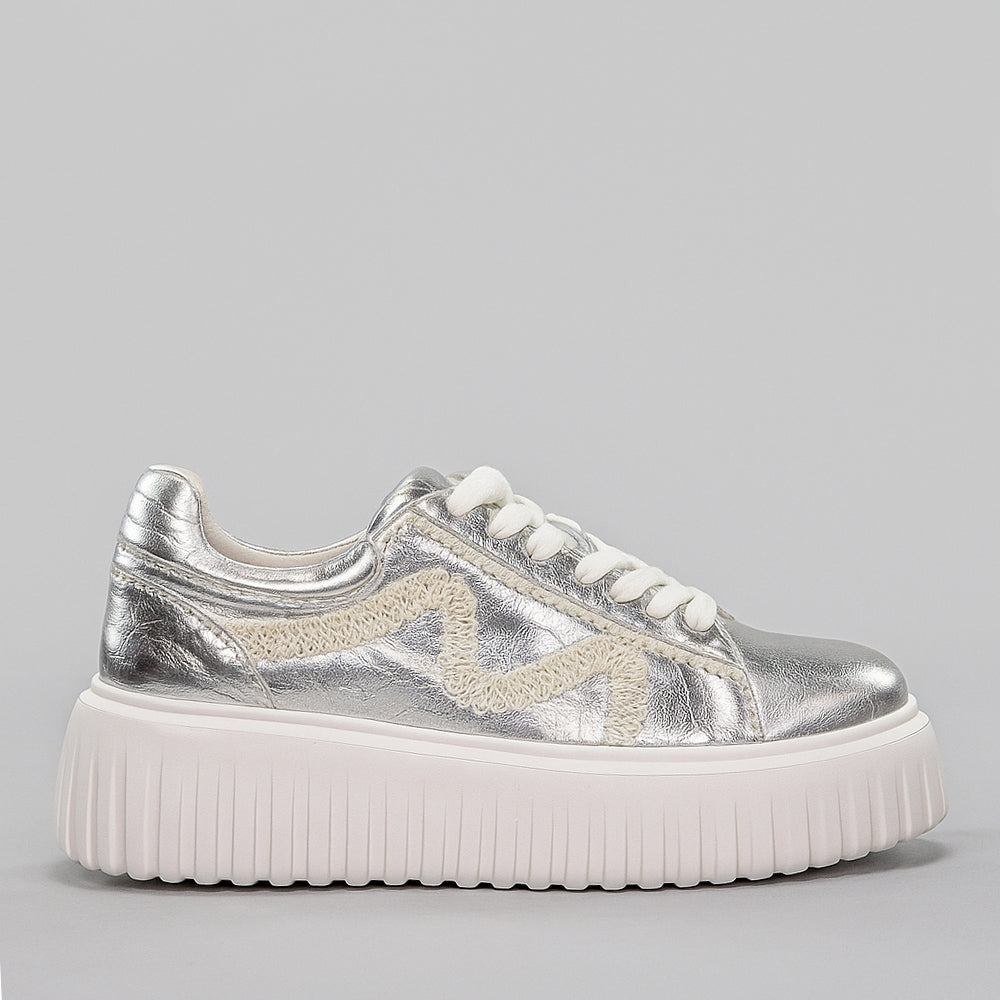 MINX DRAX SILVER METALLIC SCRUNCH - Women Sneakers - Collective Shoes 