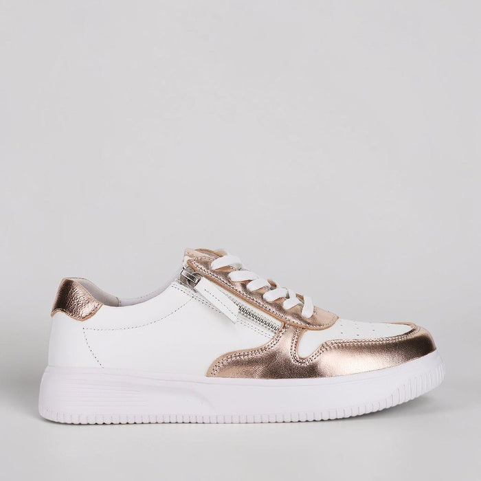 NAKED ARCHES NET WHITE ROSEGOLD - Women sneakers - Collective Shoes 