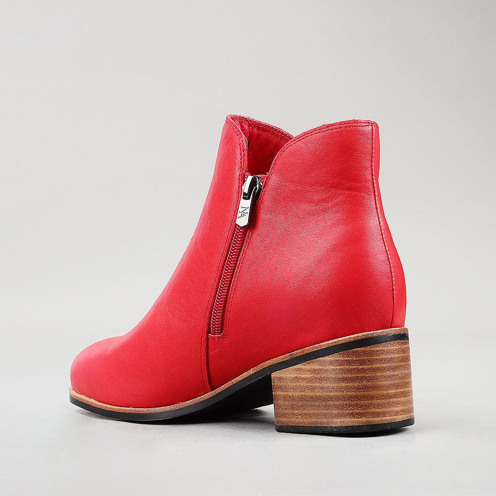 Naked Arches Oxley Red boots with leather upper and rugged sole, stylish ankle boots for casual wear.