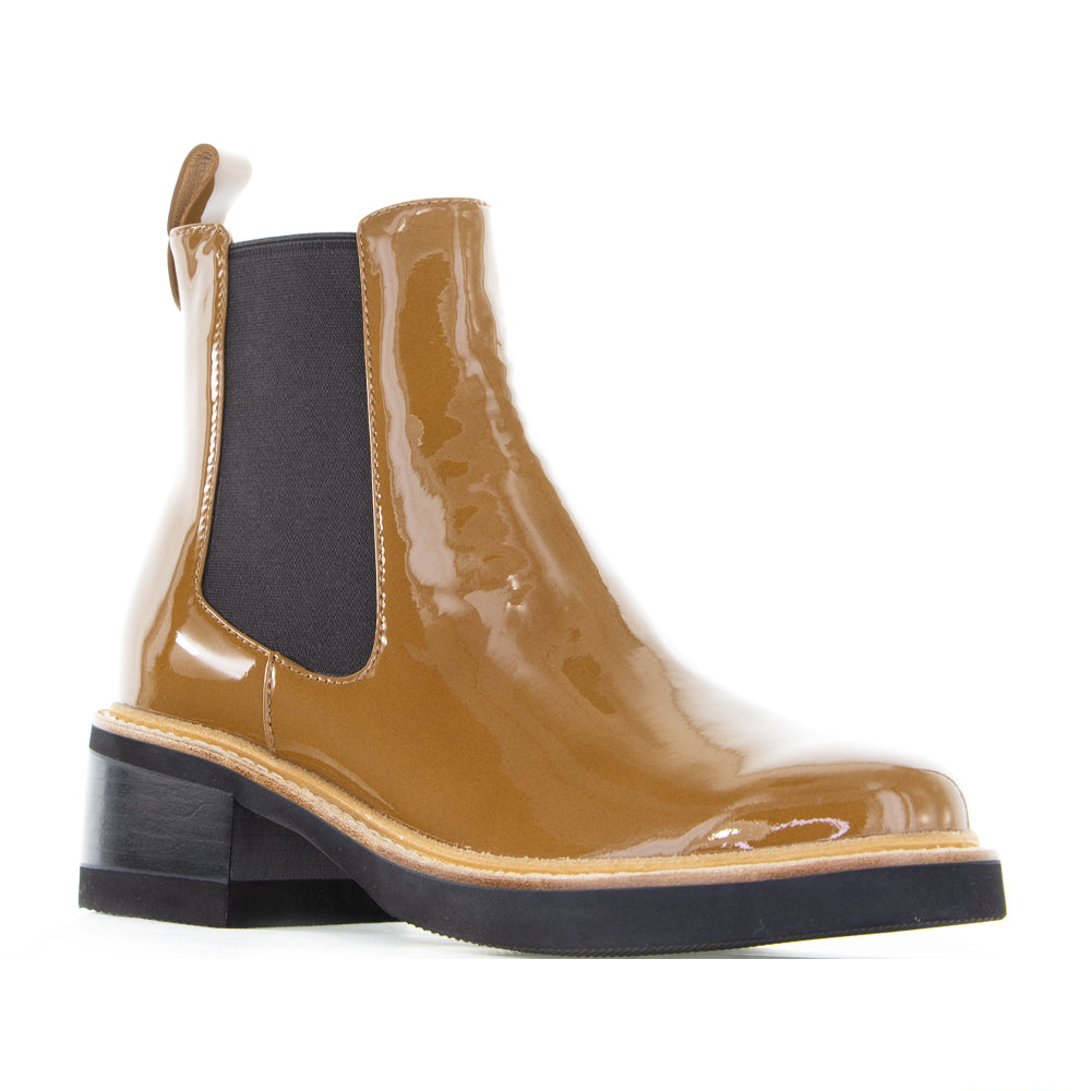 BRESLEY PATROL CAMEL PATENT - Women Boots - Collective Shoes 