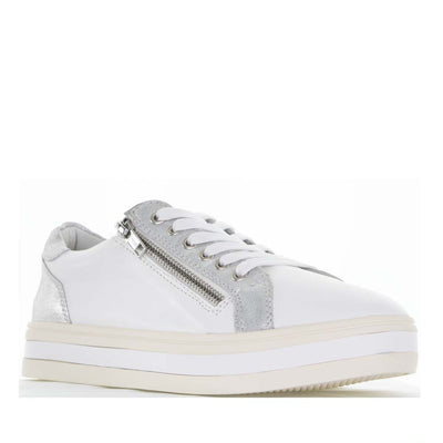 ALFIE & EVIE POLLYANNA WHITE SILVER - Women sneakers - Collective Shoes 