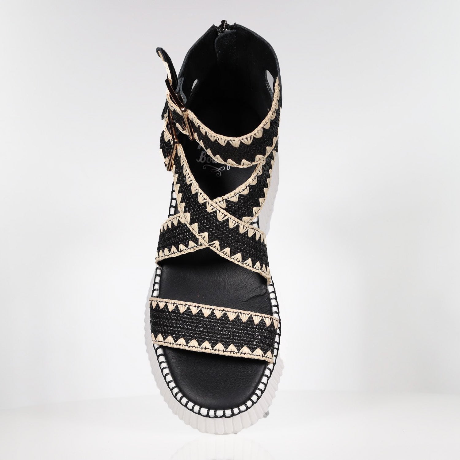 MINX PLAZA WOVEN BLACK RAFFIA