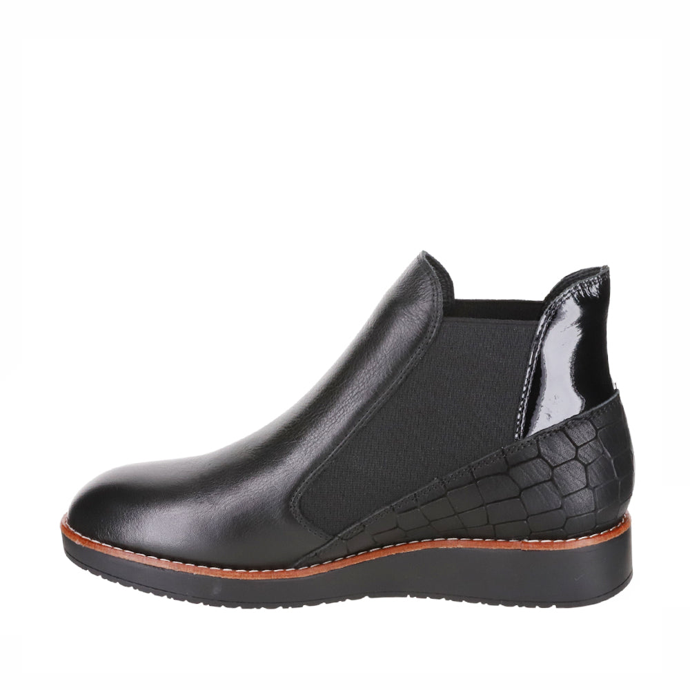 LESANSA RALLY BLACK CROC - Women Boots - Collective Shoes 