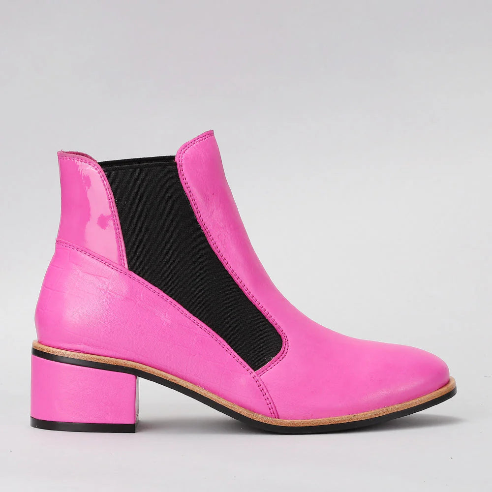 LE SANSA REFRESH HOT PINK / BLACK GUSSET - Women Boots - Collective Shoes 