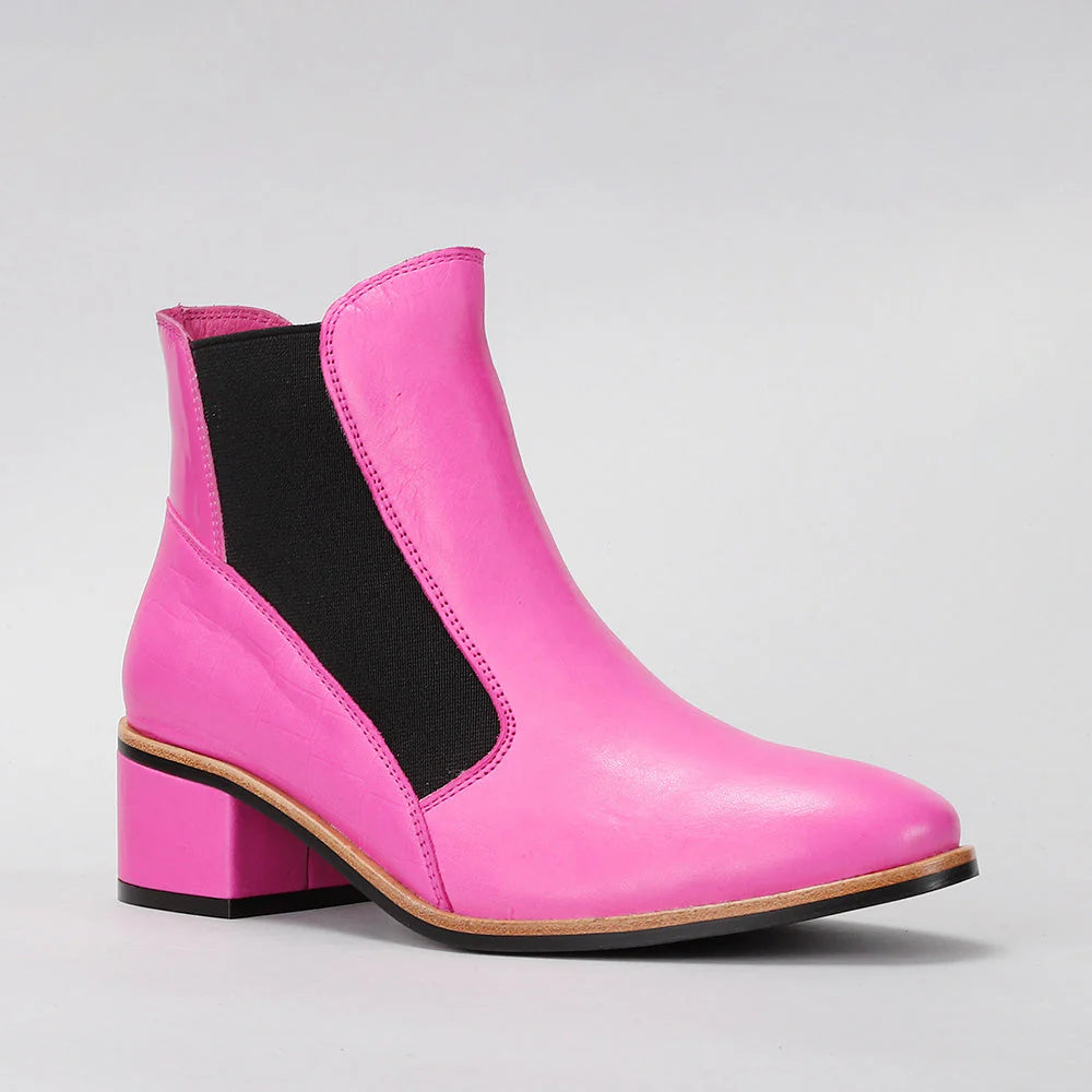 LE SANSA REFRESH HOT PINK / BLACK GUSSET - Women Boots - Collective Shoes 