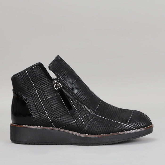 LE SANSA RONNIE BLACK CHECK - Women Boots - Collective Shoes 