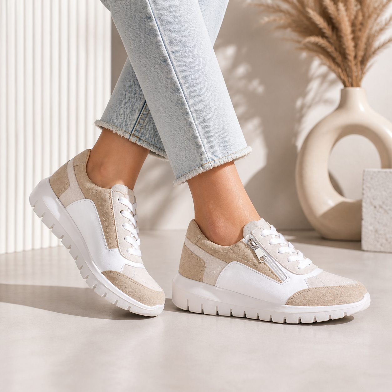 LE SANSA RYDER WHITE BLUSH - Women Sneakers - Collective Shoes 