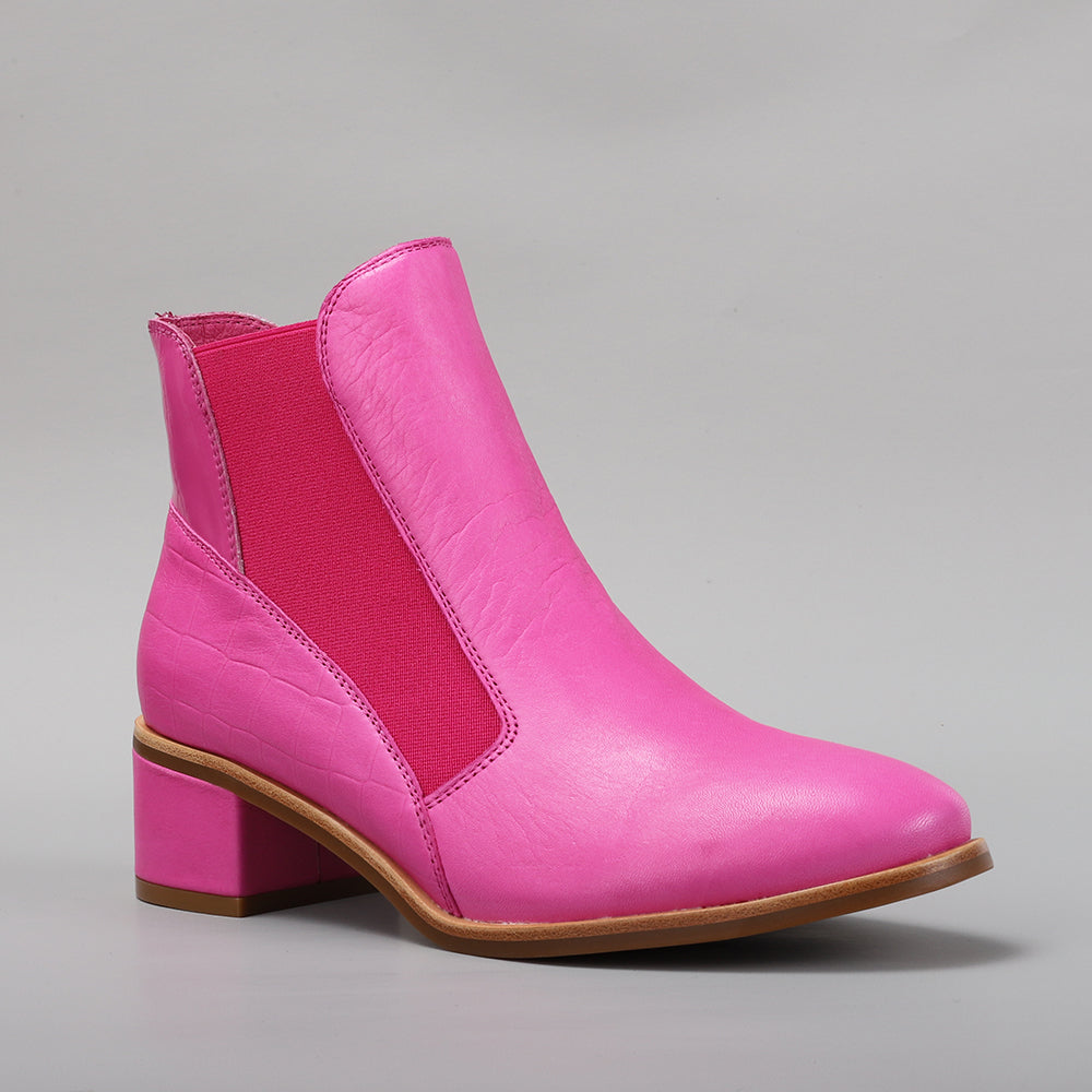 LESANSA REFRESH HOT PINK / PINK GUSSET - Women Boots - Collective Shoes 