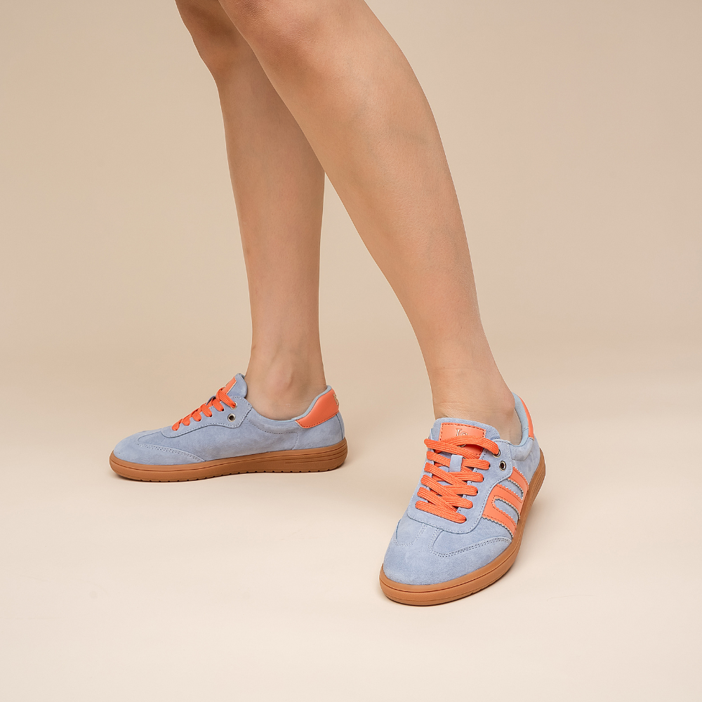 LE SANSA JUNO PALE BLUE / ORANGE - Women Sneakers - Collective Shoes 