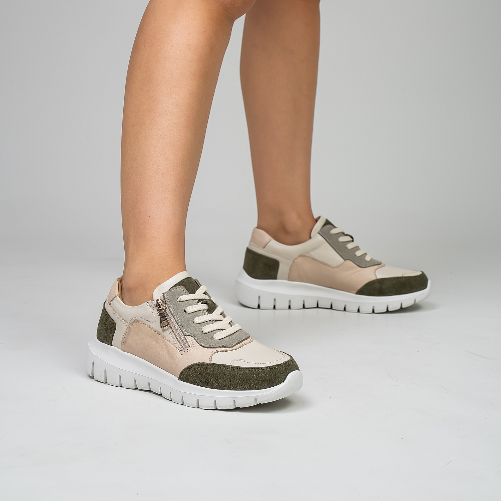 LE SANSA RYDER WHITE BLUSH GREEN - Women Sneakers - Collective Shoes 