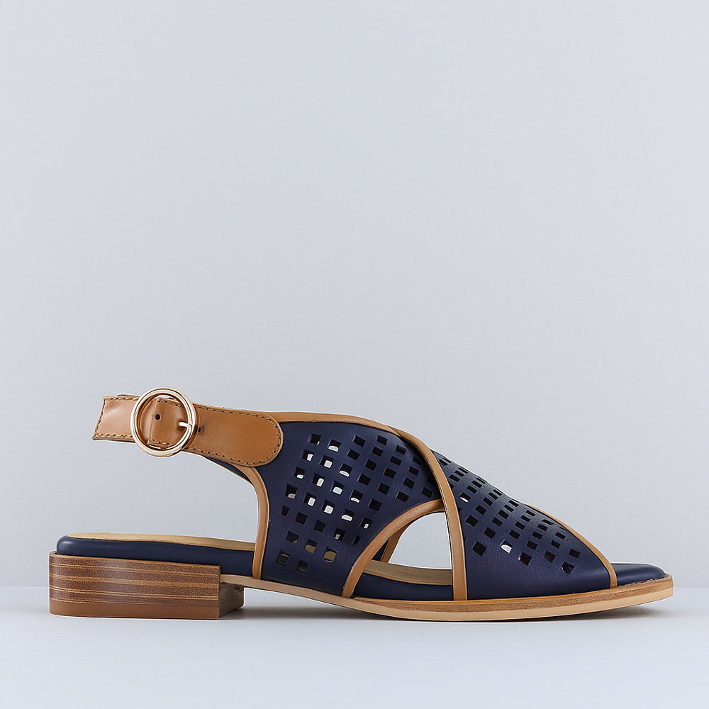 BRESLEY SAMENA NAVY TAN - Women Sandals - Collective Shoes 