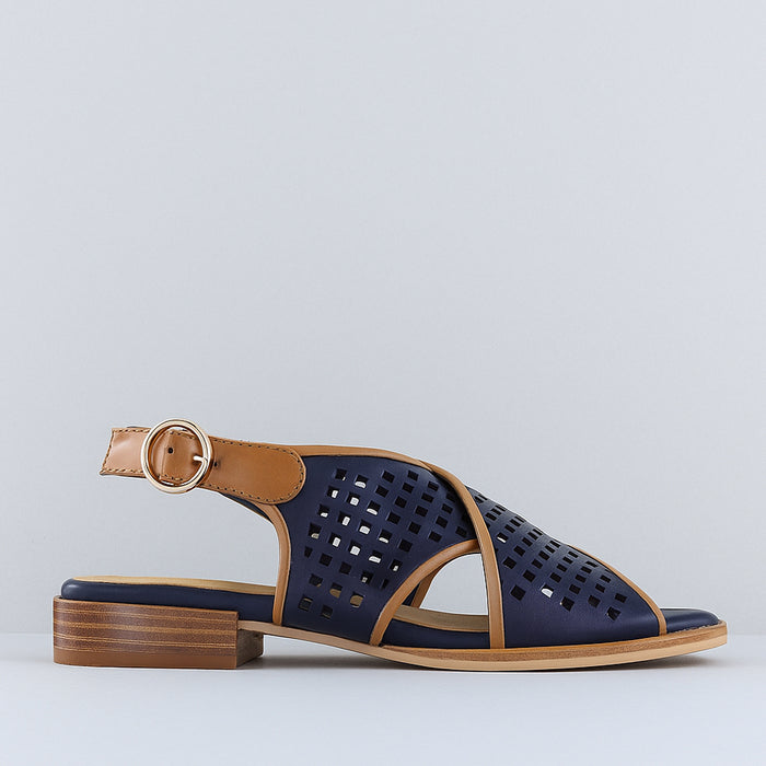 BRESLEY SAMENA NAVY TAN - Women Sandals - Collective Shoes 