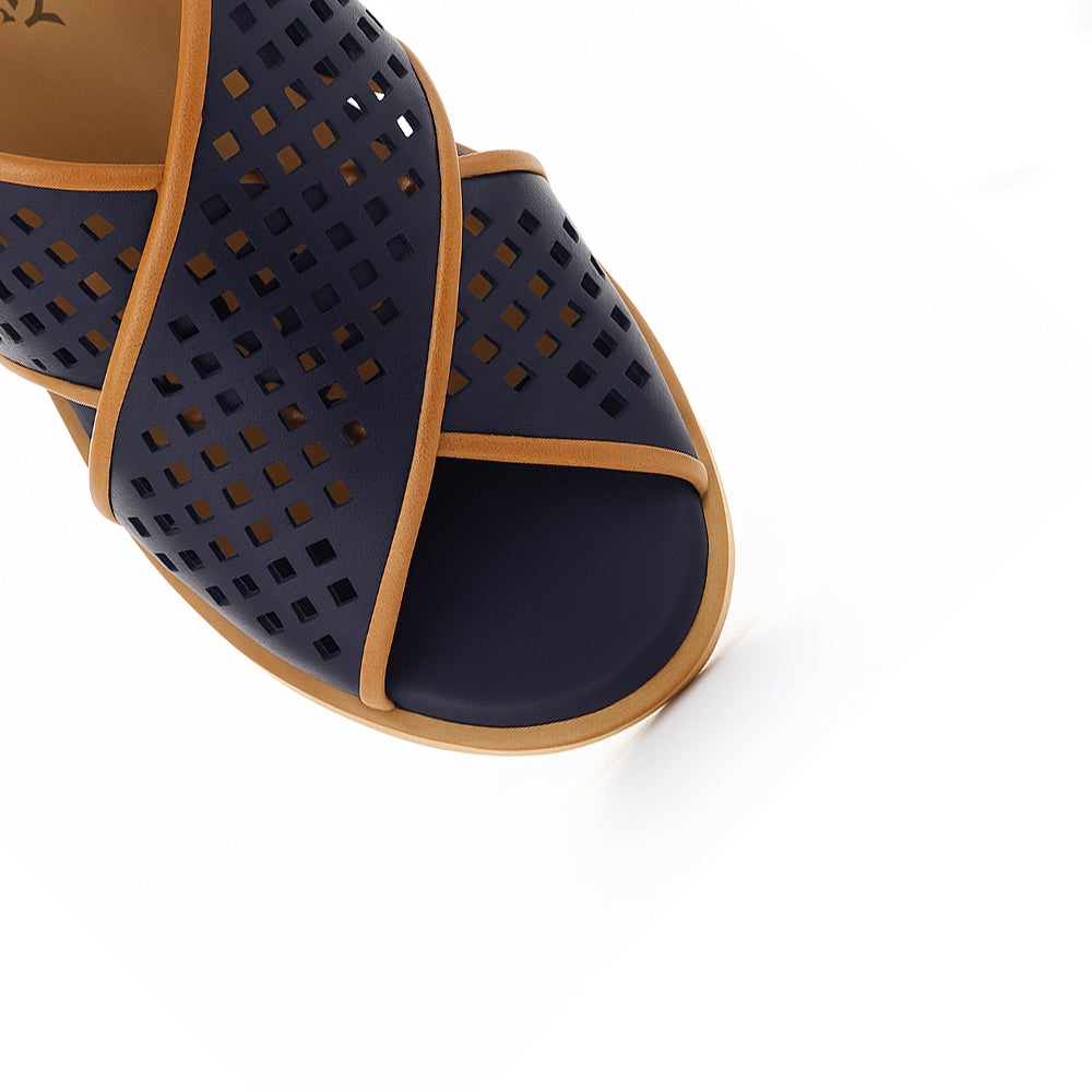 BRESLEY SAMENA NAVY TAN - Women Sandals - Collective Shoes 