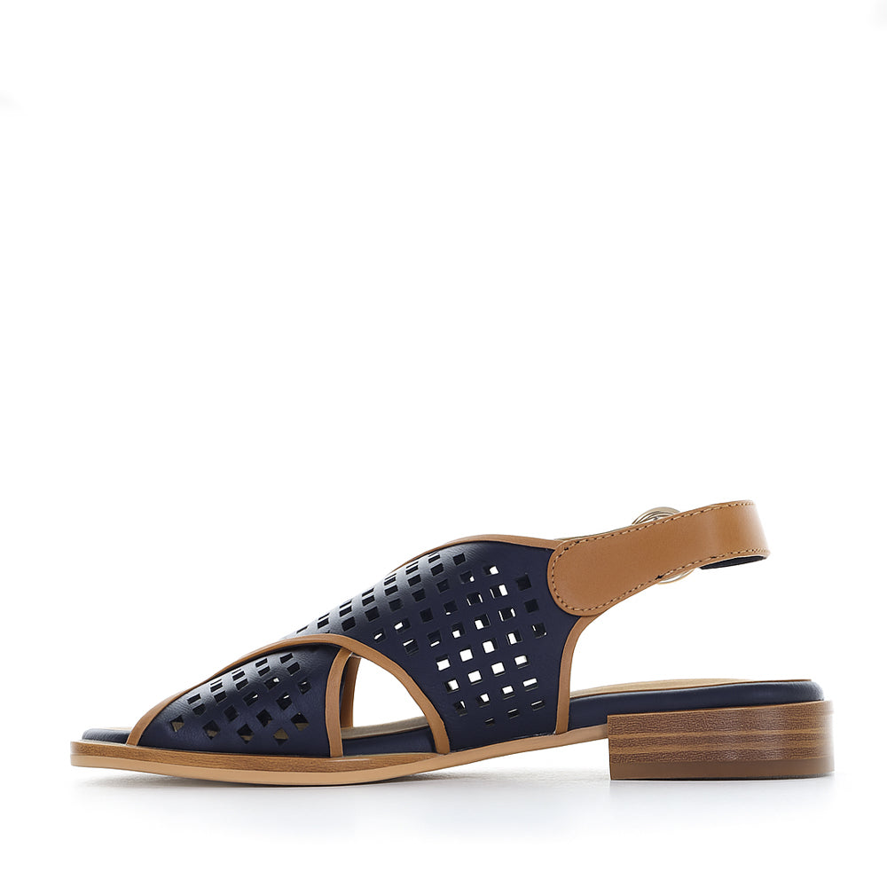 BRESLEY SAMENA NAVY TAN - Women Sandals - Collective Shoes 