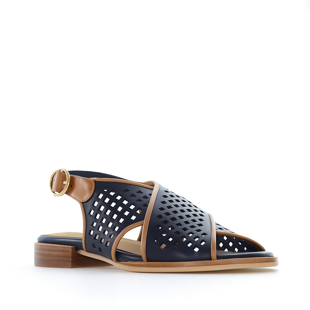 BRESLEY SAMENA NAVY TAN - Women Sandals - Collective Shoes 