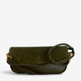 Load image into Gallery viewer, Second Nature ST101 Olive handbag with textured leather and gold-tone hardware, showcasing a stylish, compact design.
