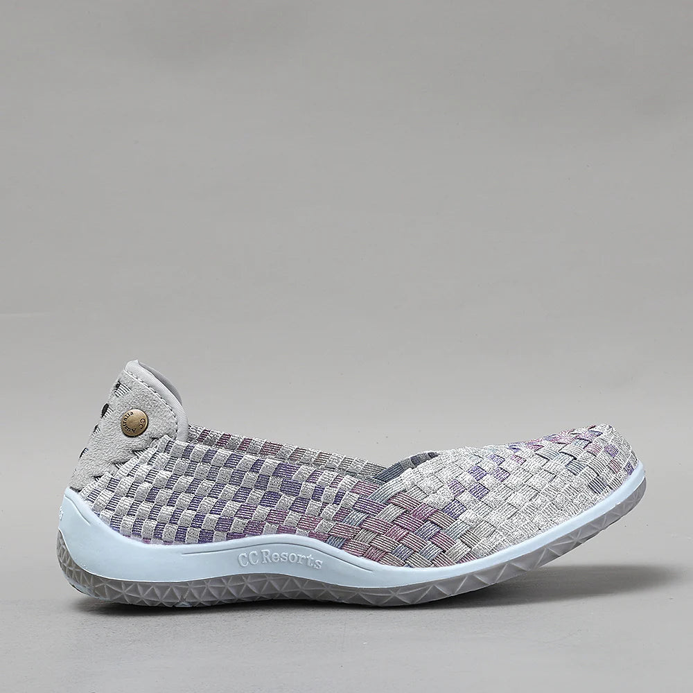 CC RESORTS SUGAR SILVER SHIMMER - Women Flats - Collective Shoes 