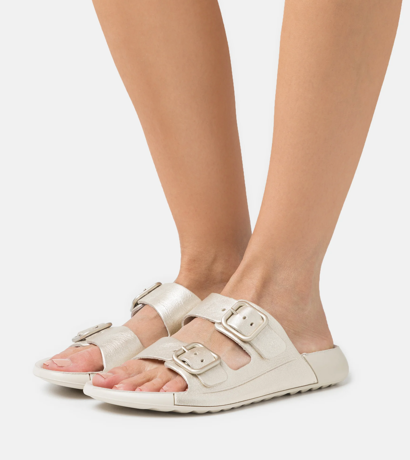 ECCO COZMO PURE WHITE GOLD - Women slippers - Collective Shoes 