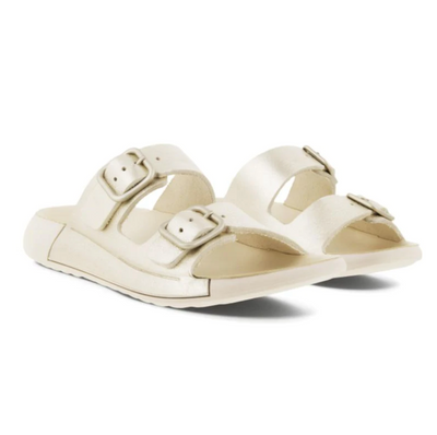ECCO COZMO PURE WHITE GOLD - Women slippers - Collective Shoes 