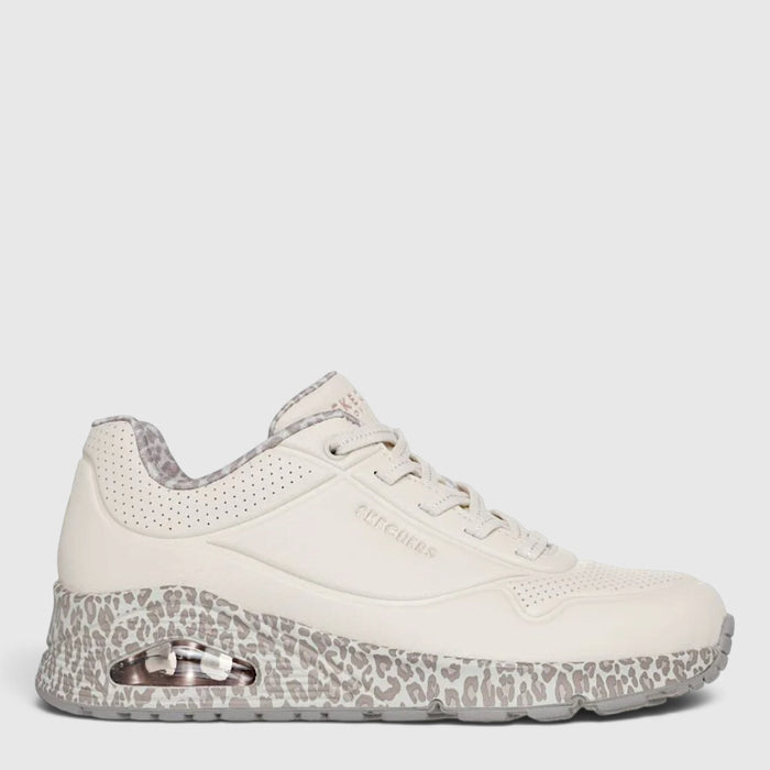 SKECHERS UNO WHITE LEOPARD