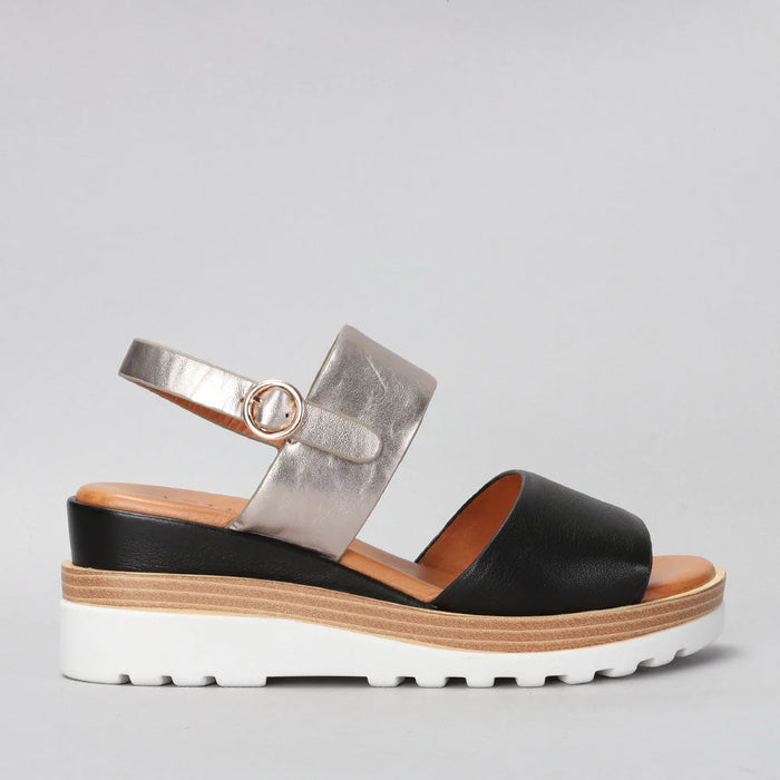 LE SANSA TESS BLACK CHAMPAGNE - Women Sandals - Collective Shoes 