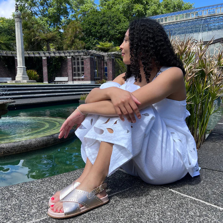 MINX THRIVE ROSEGOLD GOLD STUDS - Women Sandals - Collective Shoes 