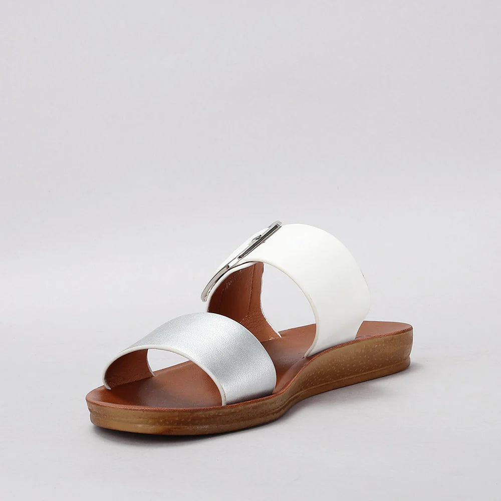 VS TREADS VELMA WHITE SILVER - Women slippers - Collective Shoes 