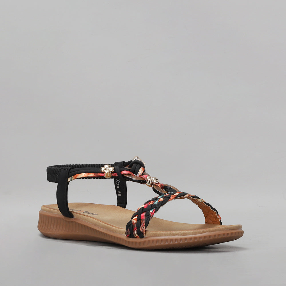 CC RESORTS XTRA BLACK MULTI - Women Sandals - Collective Shoes 