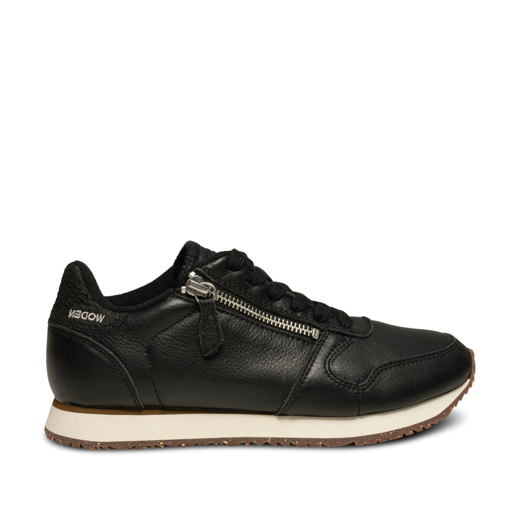 WODEN Ydun Leather Zipper Black - Women Sneakers - Collective Shoes 