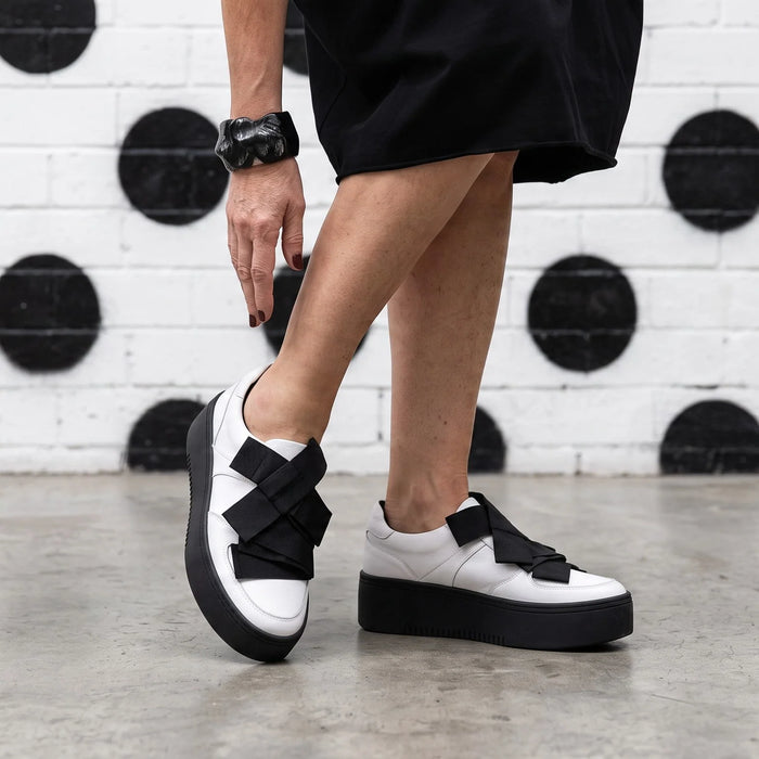 MINX YOKO WHITE BLACK RIBBON (Pre-Order Dispatch 1st Week November) - Women Sneakers - Collective Shoes 