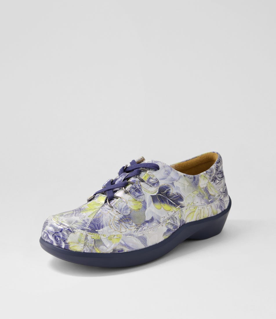 ZIERA ALLSORTS NAVY SILVER FLORAL - Women sneakers - Collective Shoes 
