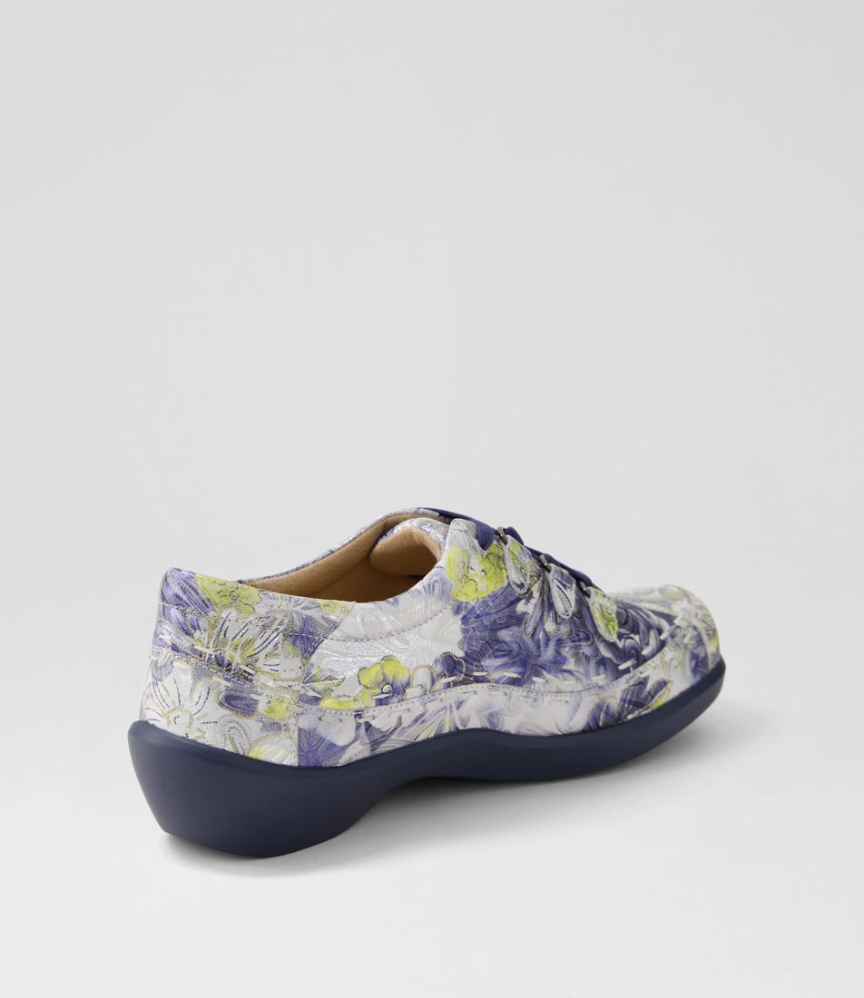 ZIERA ALLSORTS NAVY SILVER FLORAL - Women sneakers - Collective Shoes 