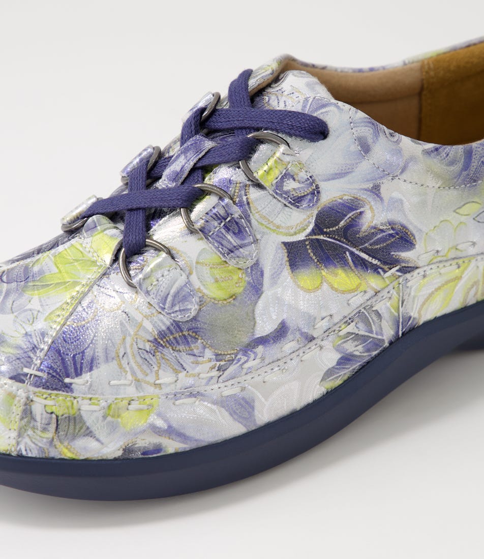 ZIERA ALLSORTS NAVY SILVER FLORAL - Women sneakers - Collective Shoes 