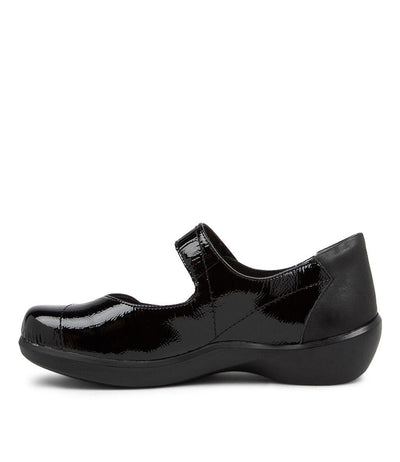 ZIERA ARIEL BLACK PATENT - Women Sandals - Collective Shoes 